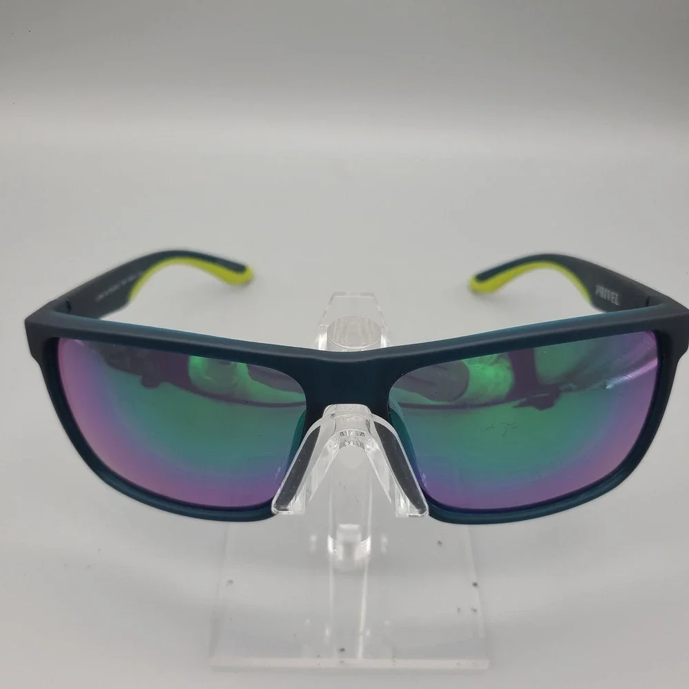 Privel PMX006 Sport Sunglasses Neon Yellow Polarized Green Mirror Lens